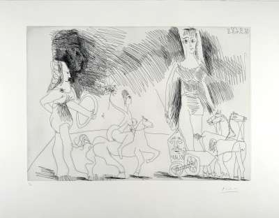 Reiterin und Jongleurin (Radierung) - Pablo  PICASSO