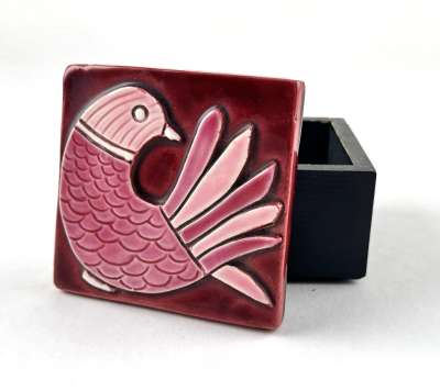 Caja p&aacute;jaros rosa (Cerámica) - Mithé ESPELT