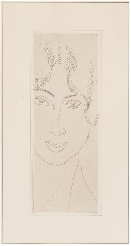 La se&ntilde;orita Landsberg, de rostro alargado (Aguafuerte) - Henri  MATISSE