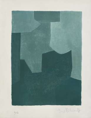 Green composition L53 (Lithograph) - Serge  POLIAKOFF
