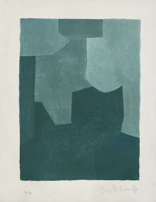 Composition verte L53 (Lithographie) - Serge  POLIAKOFF