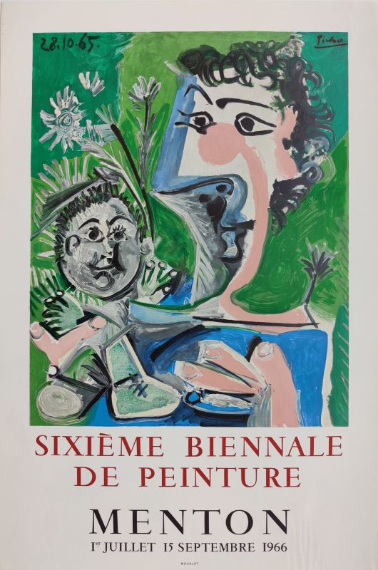 Sixième Biennale de Peinture Menton 1966 (Poster) - Pablo  PICASSO