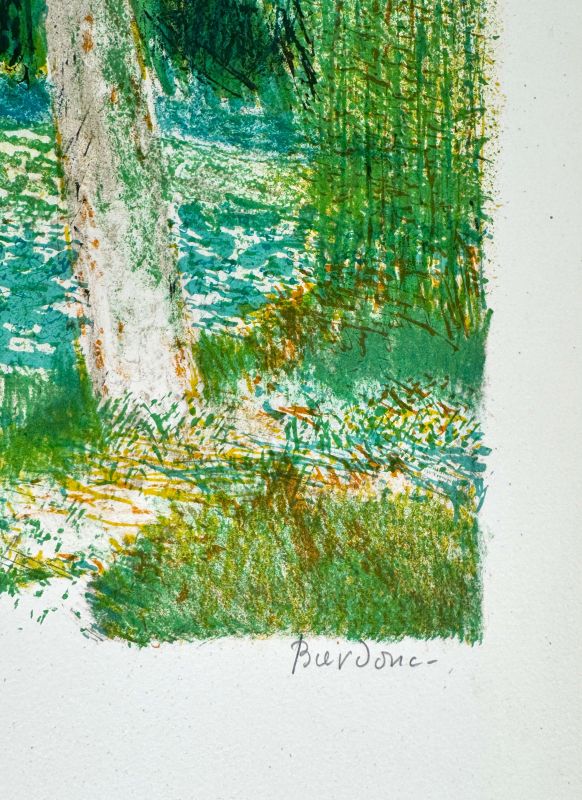 Guy Bardone (1927-2015) // Rivière aux grands arbres (Lithograph) — Artistes Divers — Signature detail