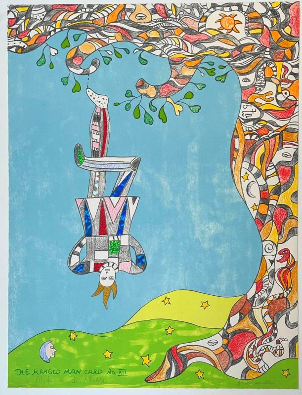 Le Pendu,  Carte Tarot n°12 (Lithographie) - Niki DE SAINT PHALLE