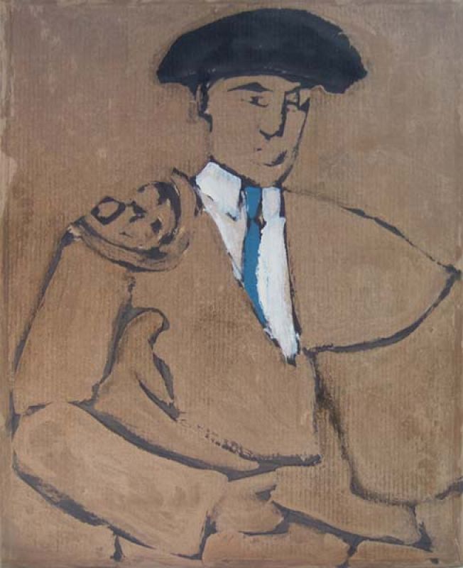 Matador bleu (Oil on paper (contemporary) ) - Alexis  POLIAKOFF