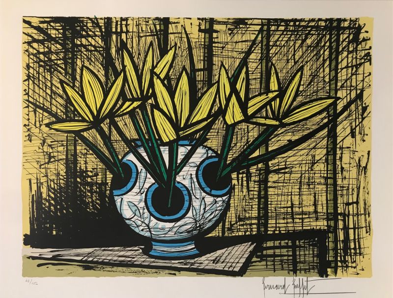 Crocus jaunes (Farblithographie) - Bernard BUFFET