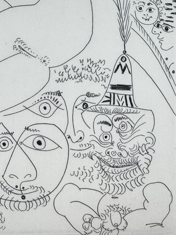 T&eacute;l&eacute;vision : gymnastique au sol, avec spectateurs (pl. 283 de la S&eacute;rie 347) (Eau-forte) - Pablo  PICASSO