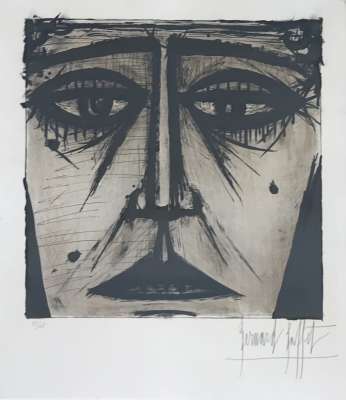Visage (Lithographie) - Bernard BUFFET