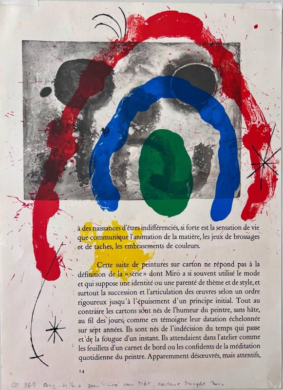Derri&egrave;re le Miroir (Lithographie) - Joan  MIRO