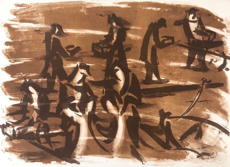 Strength of the sea VI (Lithograph) - Jean HELION