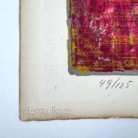 Carmine, brown, yellow and grey composition (Lithograph) — Serge POLIAKOFF — Edition numbering detail