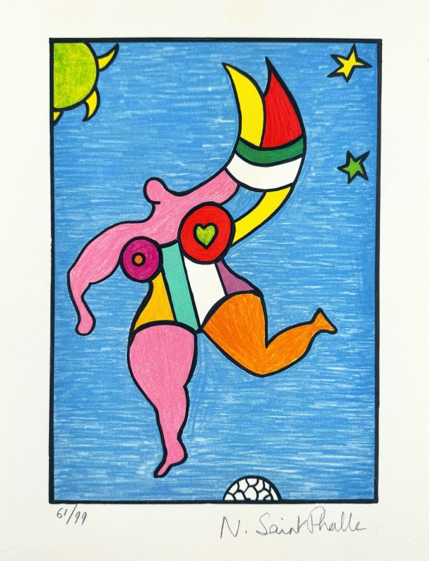 Nana arc-en-ciel (Farblithographie) - Niki DE SAINT PHALLE