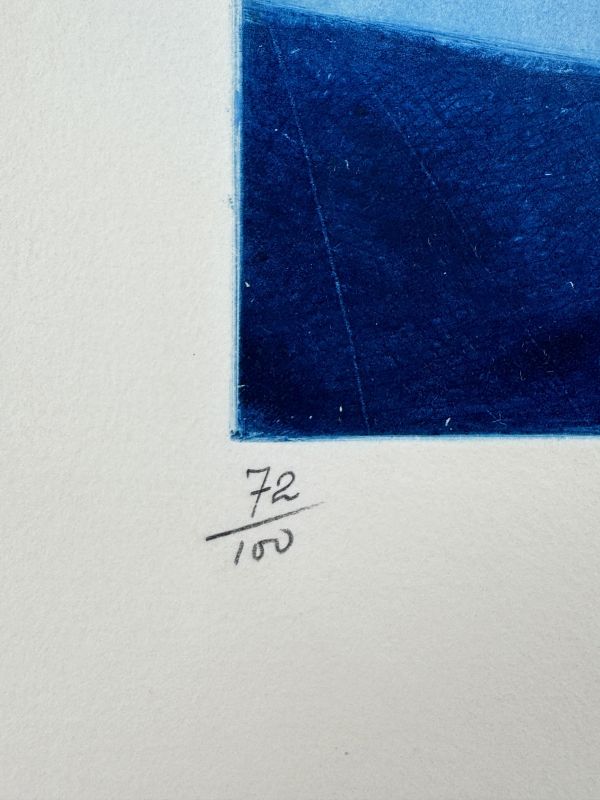 Komposition in Blau (Radierung und Aquatinta) - Serge  POLIAKOFF