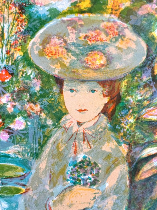 Emilio Grau-Sala (1911-1975) // Jeune fille dans le Jardin (Farblithographie) — Artistes Divers