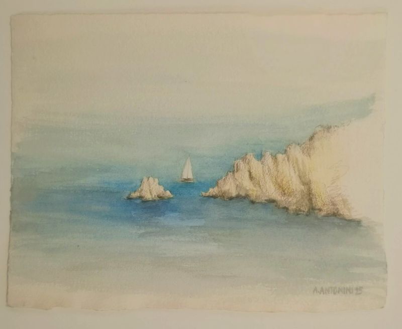 Août dans le Var (Aquarelle (contemporain)) - Annapia ANTONINI