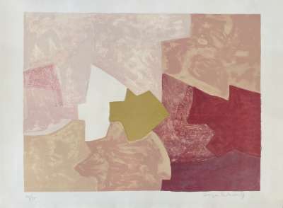 Composition rose L22 (Lithograph) - Serge  POLIAKOFF