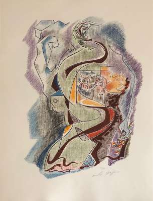 Sonnets de Louise Labé (Lithographie) - André  MASSON