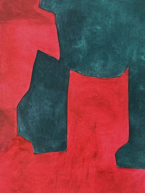Composición roja y verde XI (Aguafuerte y aguatinta) - Serge  POLIAKOFF
