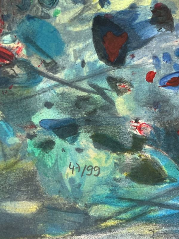 Saison bleue (Planche I) (Farblithographie) - Teh-Chun CHU