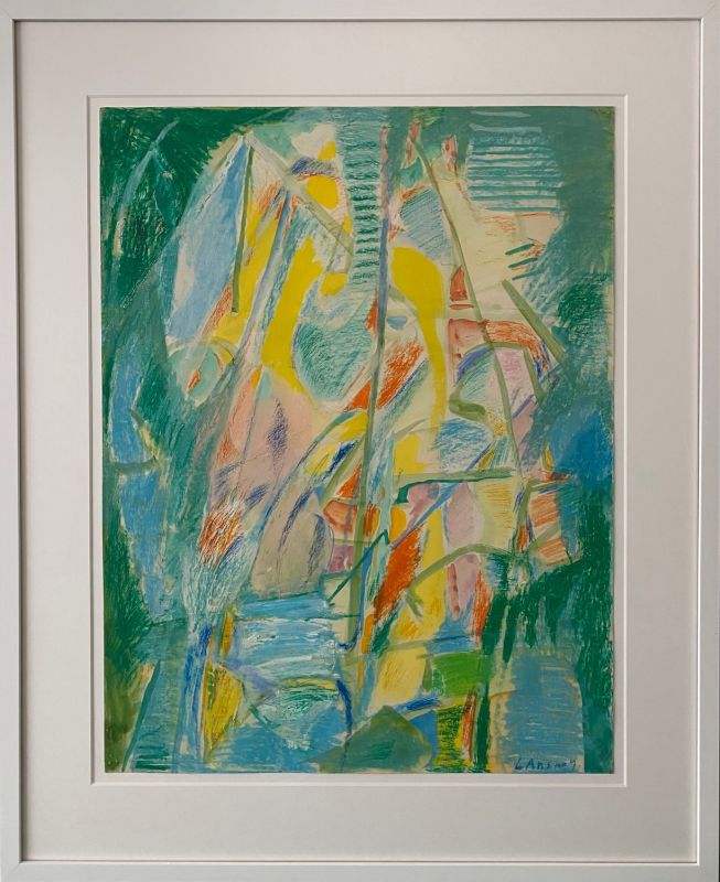 Composition dans les verts (Gouache (moderne)) - André LANSKOY