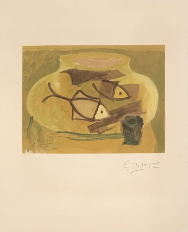 L'aquarium (Lithographie) - Georges BRAQUE