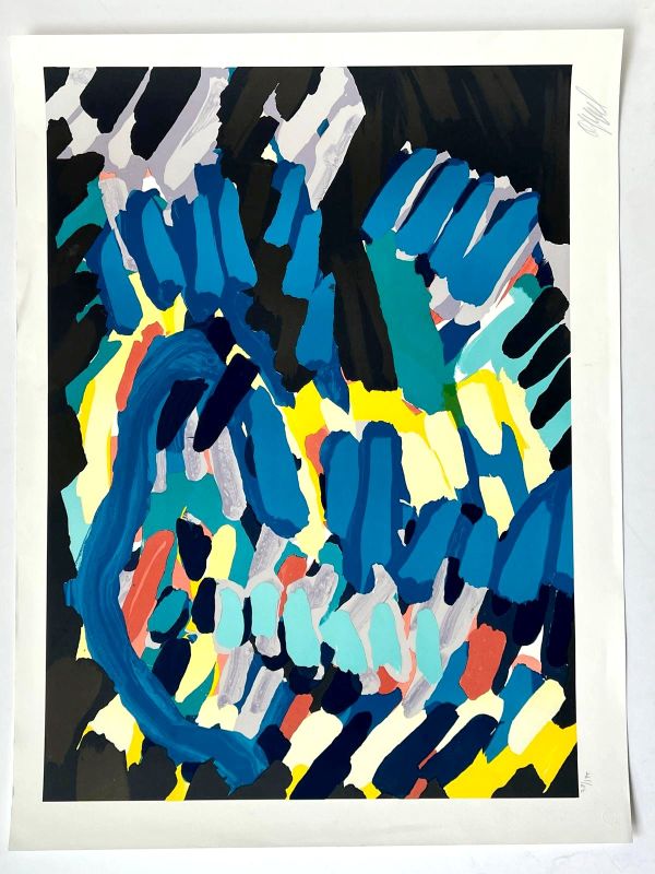 Blue Animal with Sunshine Head (Litografía) - Karel APPEL