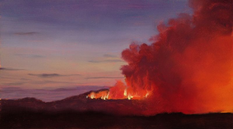 Incendi III (Öl auf Kupfer ) - Sara FRATINI