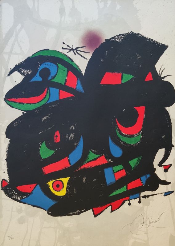 Affiche pour l'inauguration de la Fondació Joan Miró Barcelone (Litografía) - Joan  MIRO