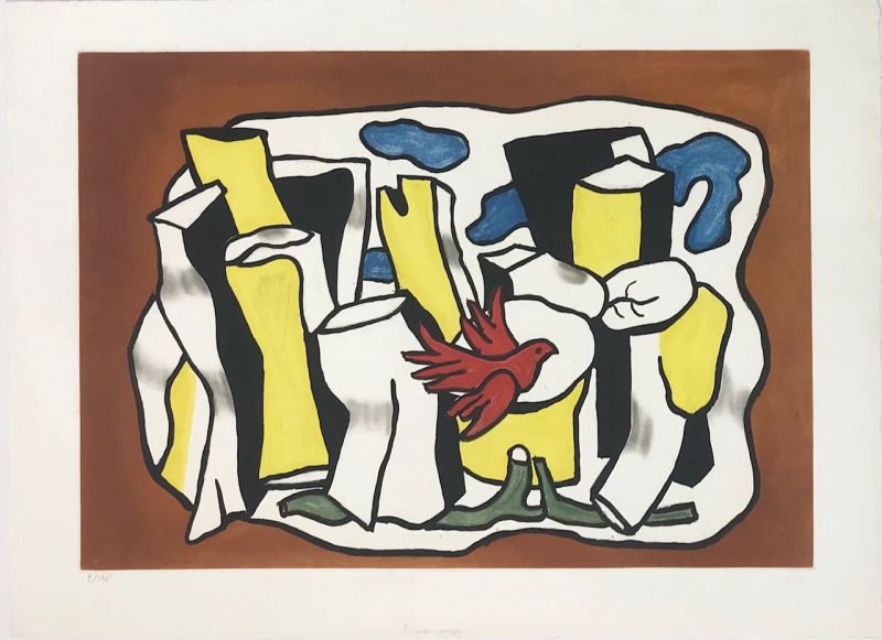 Der rote Vogel im Wald (Aquatinta) - Fernand LEGER