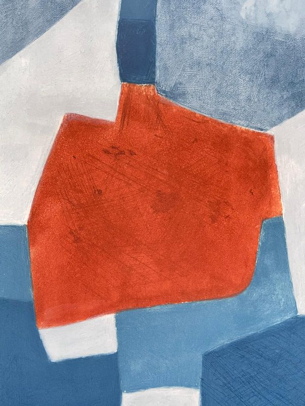 Composition bleue et rouge XXXI (Eau-forte et aquatinte) - Serge  POLIAKOFF