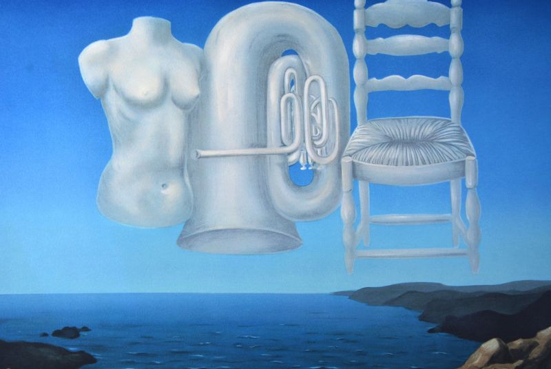 Die bedrohliche Zeit (Farblithographie) - René MAGRITTE