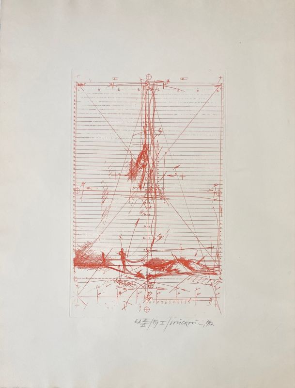 Vladimir Veličković (1935-2019) // La prison chiffrée du temps - Fig. I (Etching) -  Artistes Divers