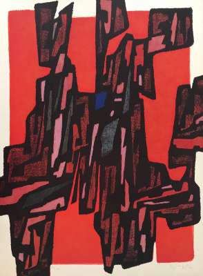 Château-feu (Lithographie) - Gustave  SINGIER