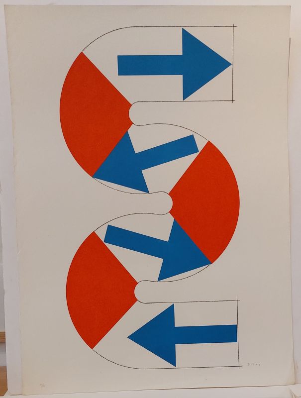 S (flèches bleues) (Lithographie) - Kumi SUGAÏ