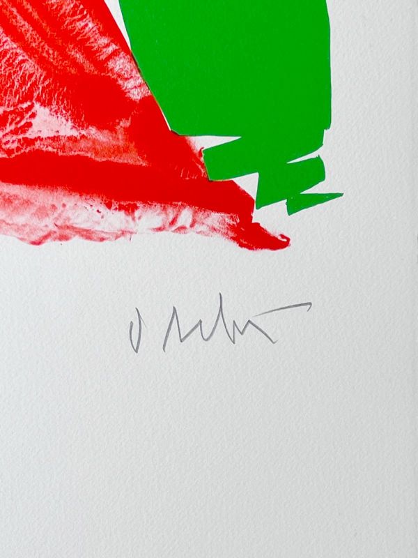 Grand rideau rouge pour Hong Kong (Lithographie) - Olivier DEBRE