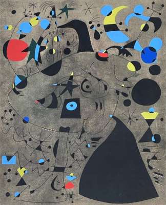 Frau in der Nacht (KConstellations) (Schablone) - Joan  MIRO
