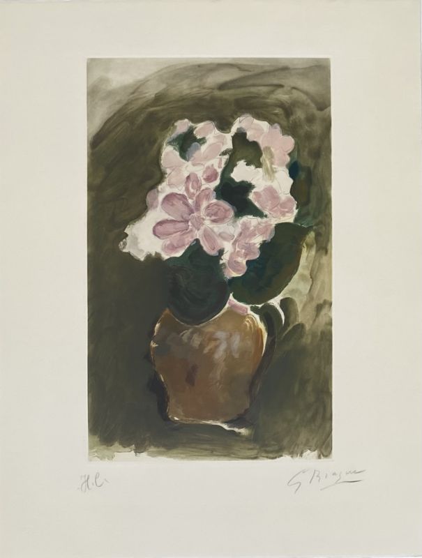 Le bouquet rose (Aguatinta) - Georges BRAQUE