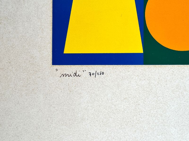 Mittag (Siebdruck) — Auguste HERBIN — Detail der Nummerierung
