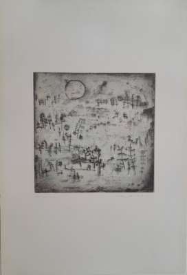 Landscape with the sun (Etching) - Wou-ki  ZAO