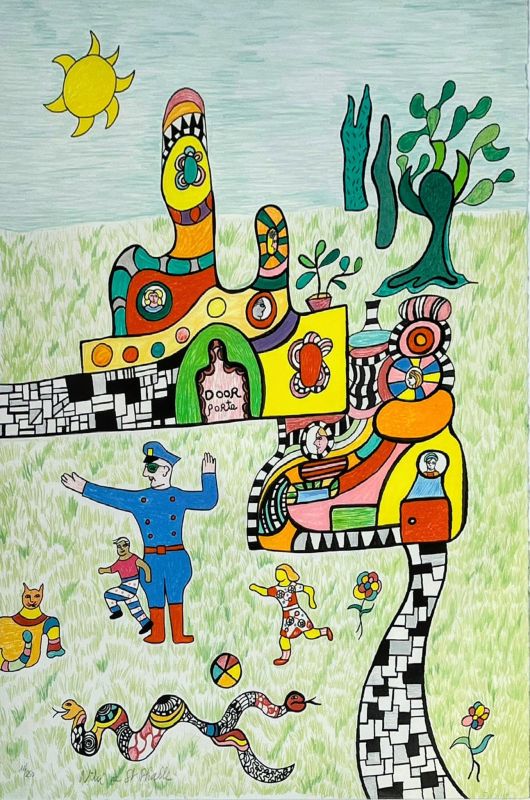 La sortie d'école (Lithographie) - Niki DE SAINT PHALLE