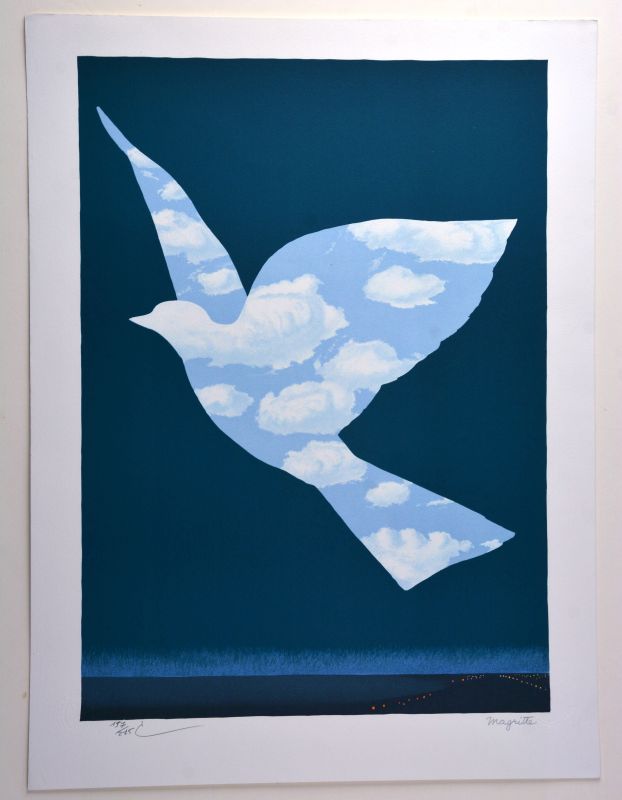 Der Vogel des Himmels (Farblithographie) - René MAGRITTE