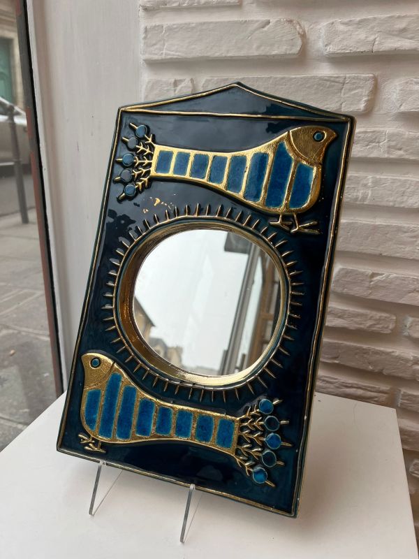 Miroir Paons (Céramique) - Mithé ESPELT