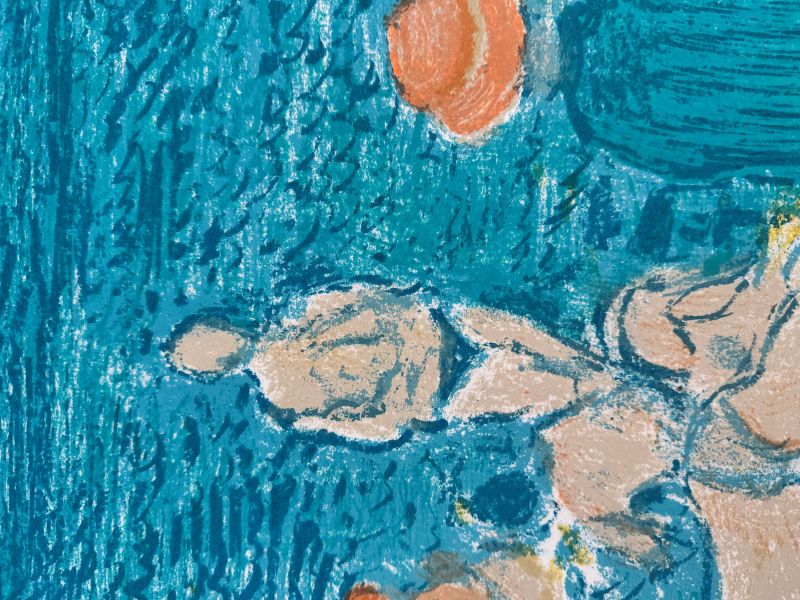 André Cottavoz (1912-2012) // Un après-midi à la plage (Farblithographie) — Artistes Divers