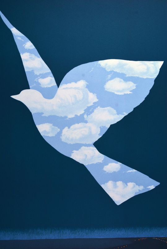 Der Vogel des Himmels (Farblithographie) - René MAGRITTE