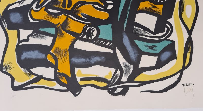 Composición sobre fondo amarillo (Litografía) - Fernand LEGER