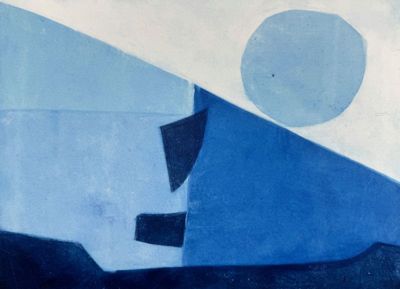 Komposition in Blau (Radierung und Aquatinta) - Serge  POLIAKOFF