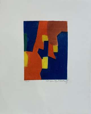 Composition rouge, jaune et bleue VI (Eau-forte) - Serge  POLIAKOFF
