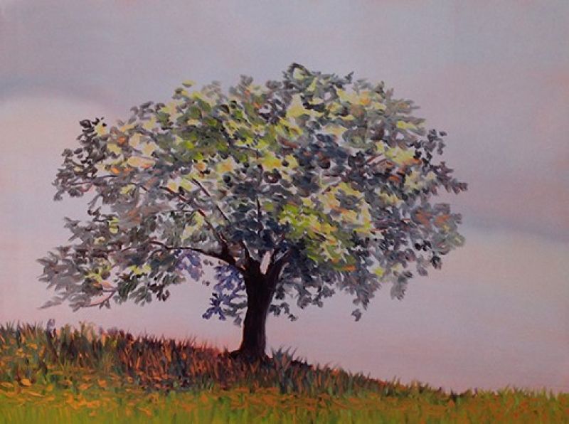 Baum II (Öl auf Kupfer ) - Sara FRATINI