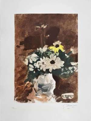 Vase de fleurs jaunes (Eau-forte) - Georges BRAQUE