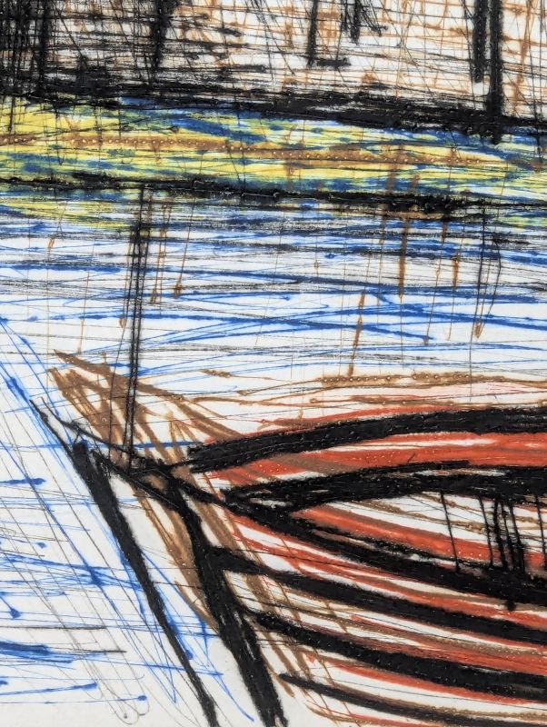 Saint-Tropez, la Ponche (Grabado) — Bernard BUFFET — Vista de detalle
